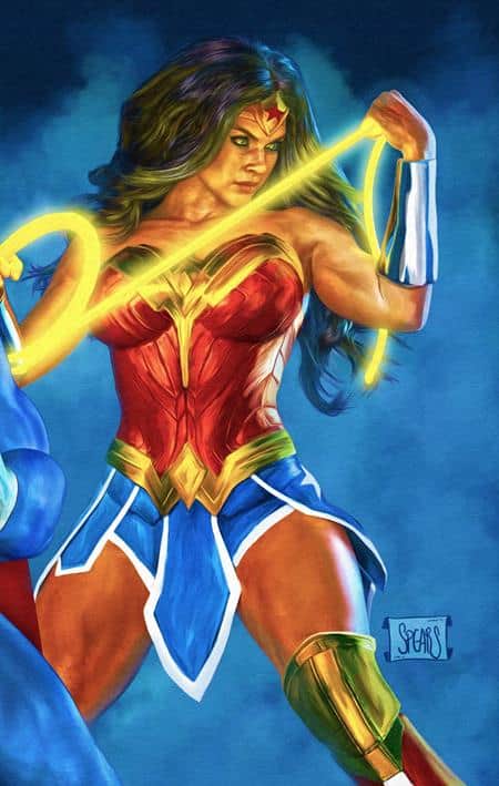 CVR D MARK SPEARS 3-PART CONNECTING WONDER WOMAN CARD STOCK