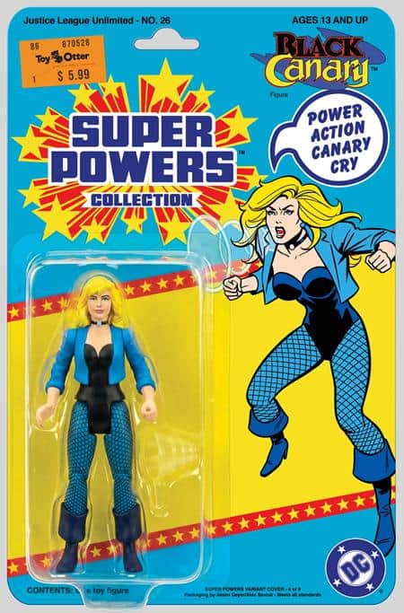 CVR E JASON GEYER & ALEX SAVIUK BLACK CANARY SUPER POWERS ACTION FIGURE CARD STOCK