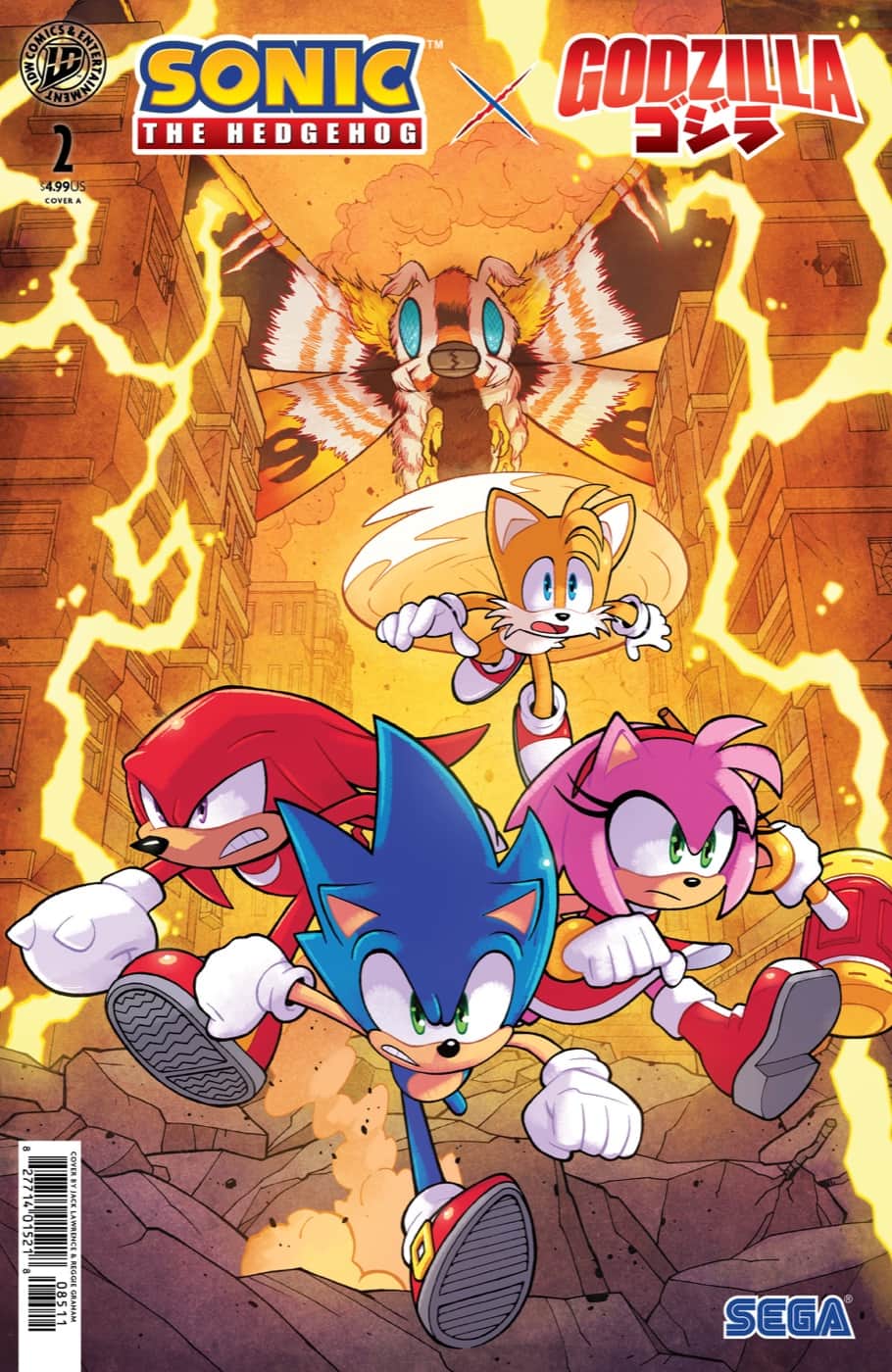 Sonic the Hedgehog x Godzilla Cover
