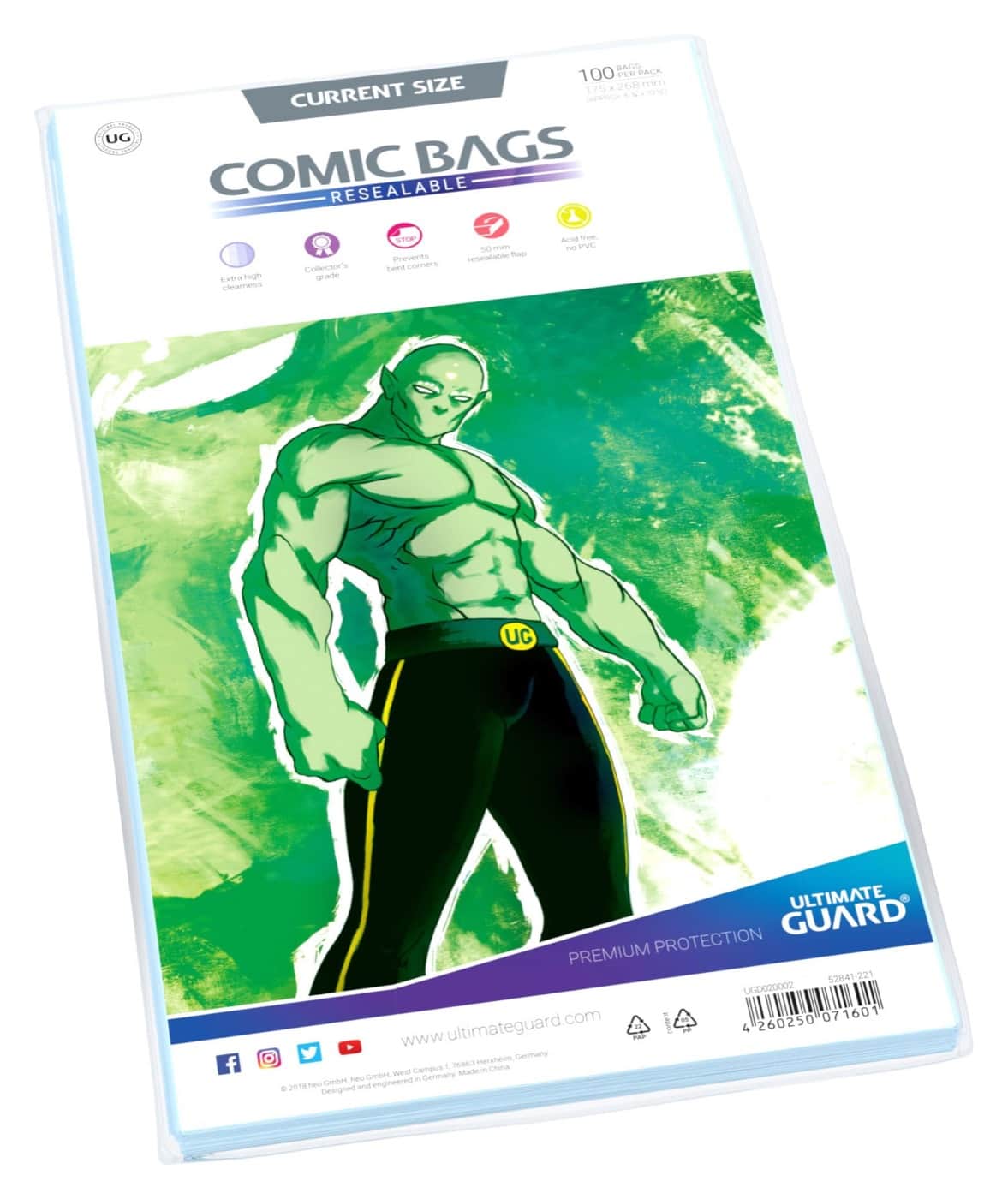 Ultimate Guard Comic Bags Resealable (100) - Current Size