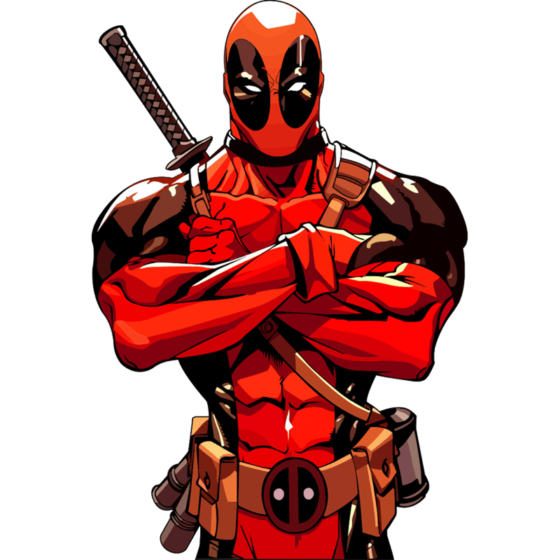 Deadpool mit verschränkten armen