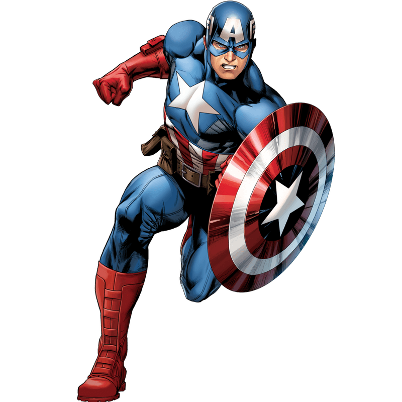 Captain America rennt und hat sein Schild in der Hand