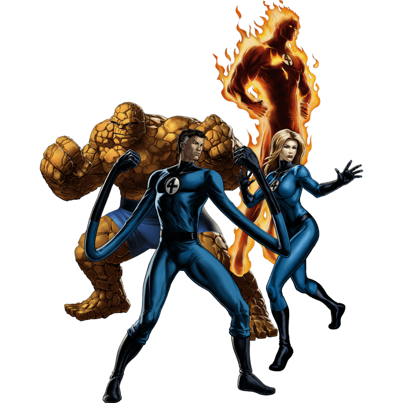 Die fantastic four bereit für einen Kampf