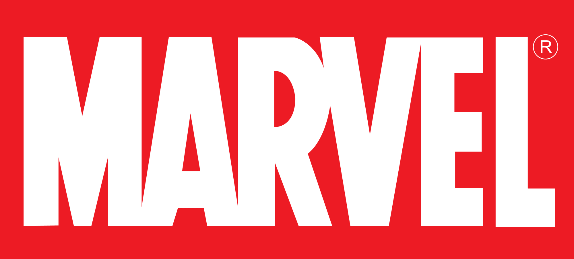 Marvel Logo Roter Hintergrund und weißer Schriftzug