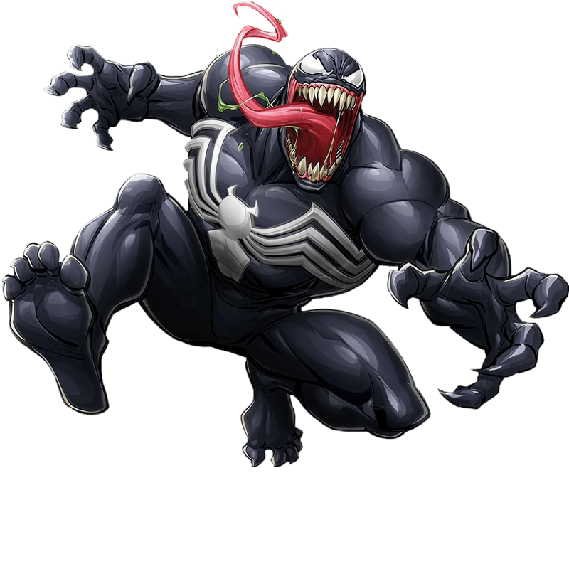 Venom greift nach vorne mit offenen maul