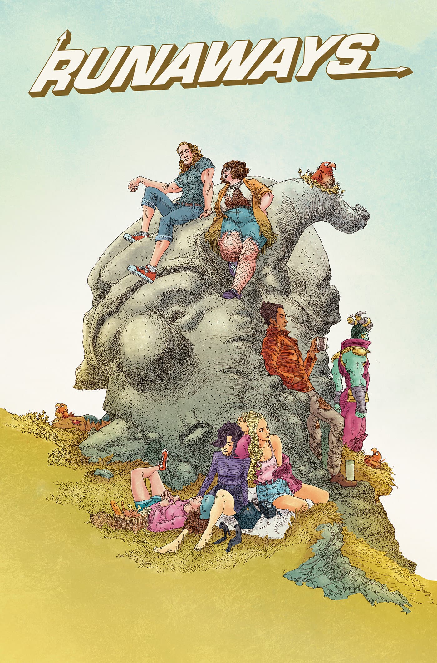 Cover for Runaways By Rainbow Rowell Omnibus Adrian Alphona Cover [DM Only]