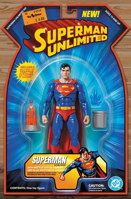 CVR B JASON GEYER SUPERMAN WITH KANDOR ACTION (FIGURE) COMICS CARD STOCK