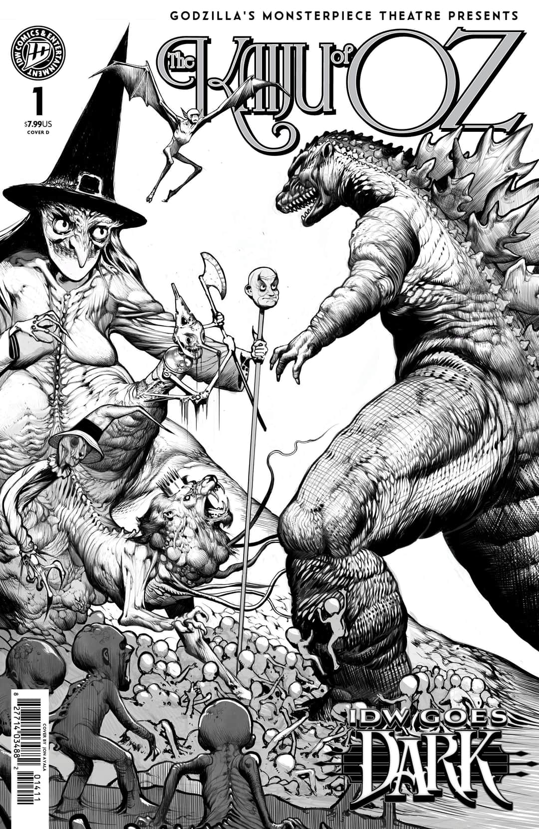 Godzillas Monsterpiece Theatre Presents: The Kaiju of Oz Variant D (Ayala IDW Goes Dark Variant)
