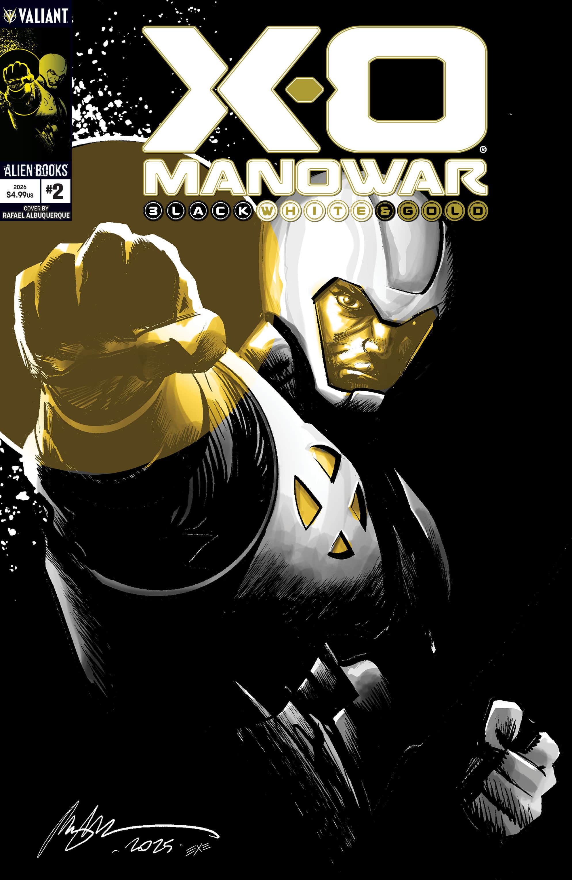 X-O Manowar: Black, White & Gold Cover
