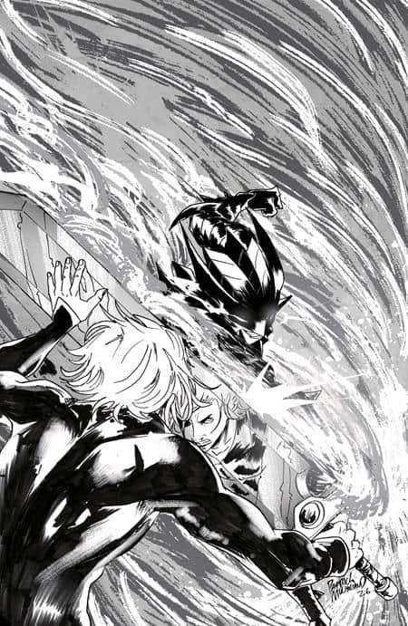 CVR E PATRICK MULHOLLAND BLACK AND WHITE AND BLOOD VIRGIN CARDSTOCK