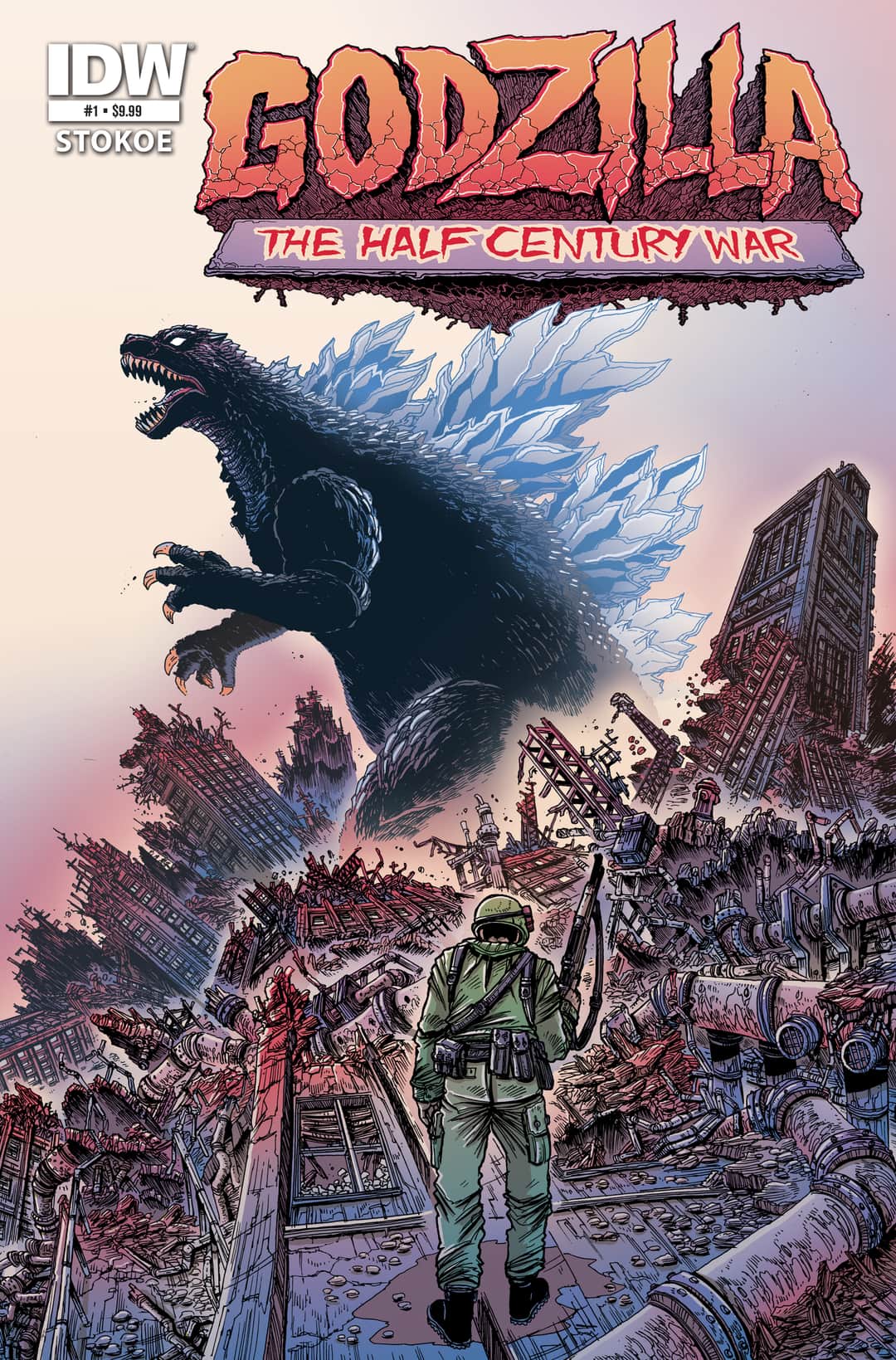 Godzilla 70th Anniversary Foil Classics: Godzilla: The Half-Century War #1 Cover A (Stokoe) Cover