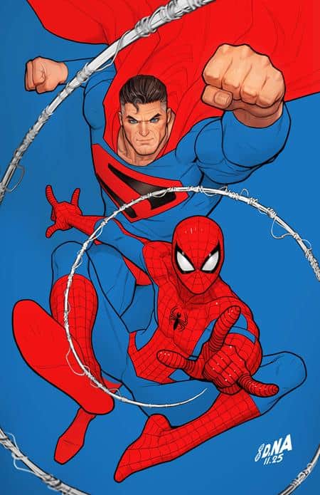CVR Q DAVID NAKAYAMA KINGDOM COME SUPERMAN & SPIDER-MAN CARD STOCK VAR