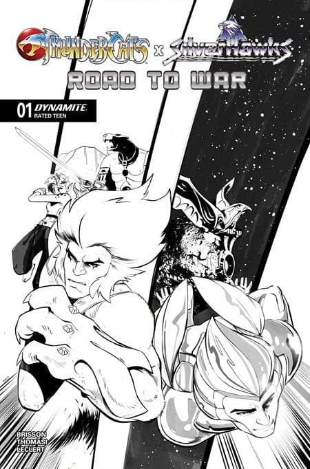Cover für THUNDERCATS X SILVERHAWKS ROAD TO WAR (ONE SHOT) CVR H INC 1:10 SEBASTIAN PIRIZ LINE ART VAR