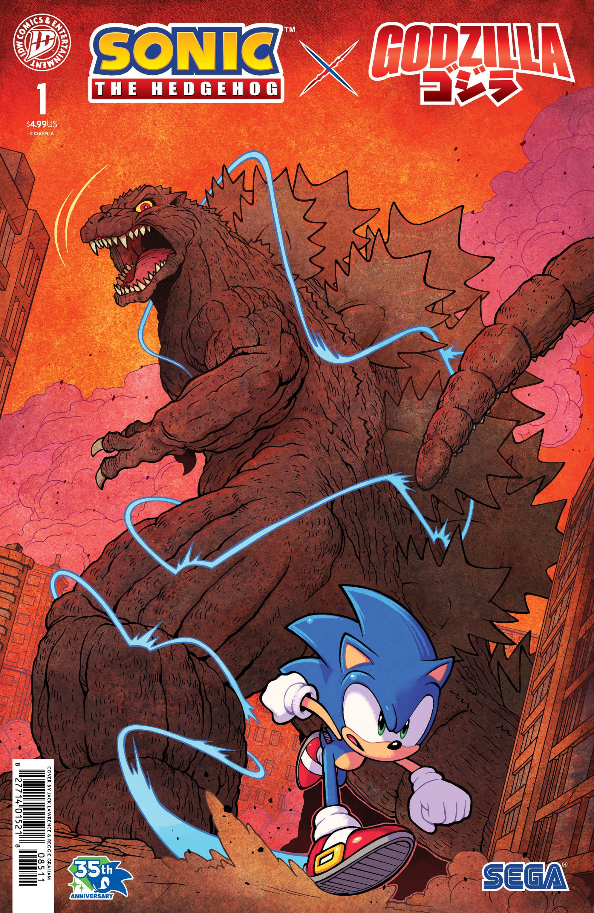 Sonic the Hedgehog x Godzilla Cover