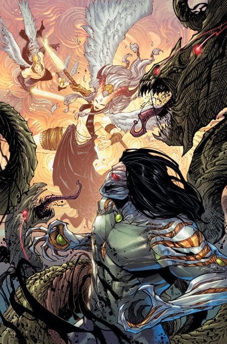 Cover für DARKNESS VS ANGELUS (ONE SHOT) CVR C INC 1:10 GIUSEPPE CAFARO & ARIF PRIANTO VIRGIN VAR