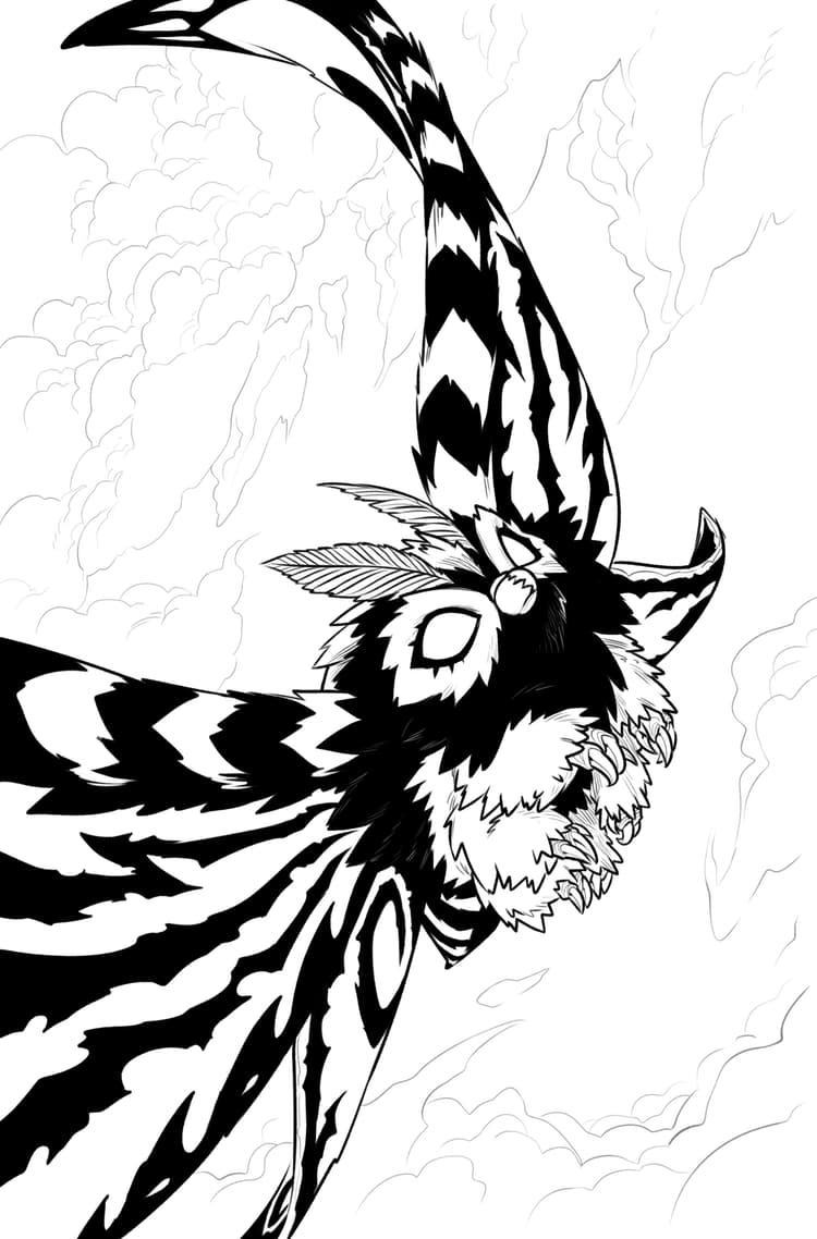 Mothra: Queen of the Monsters Variant RI (50) (Campbell B&W Full Art)