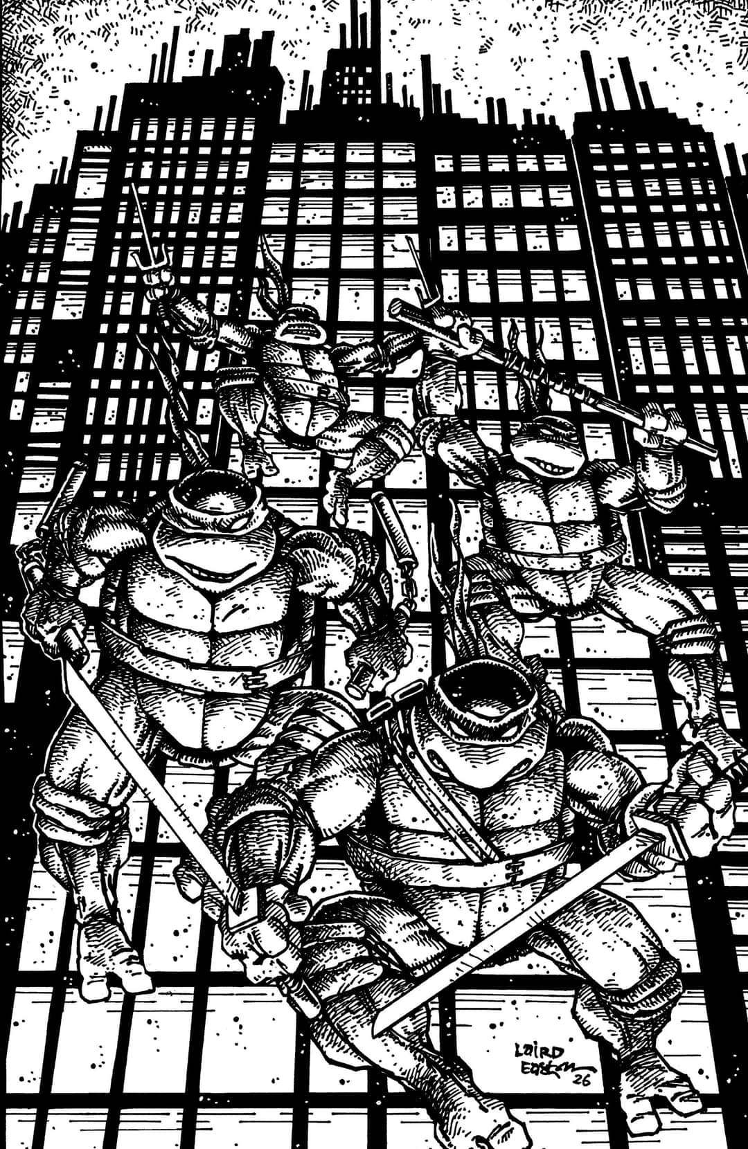 Teenage Mutant Ninja Turtles : 300th Issue Special Variant RI (25) (Eastman & Laird Full Art B&W)