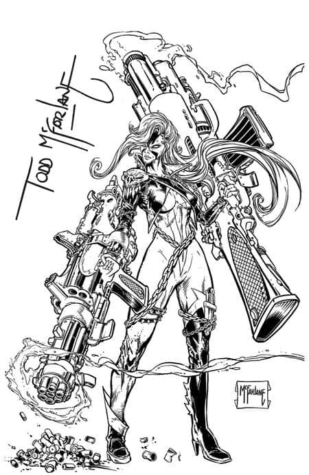 CVR G INC 1:250 TODD MCFARLANE SIGNED B&W INKS VAR