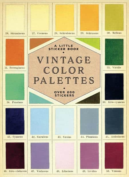 VINTAGE COLOR PALETTES STICKER BOOK TP Cover