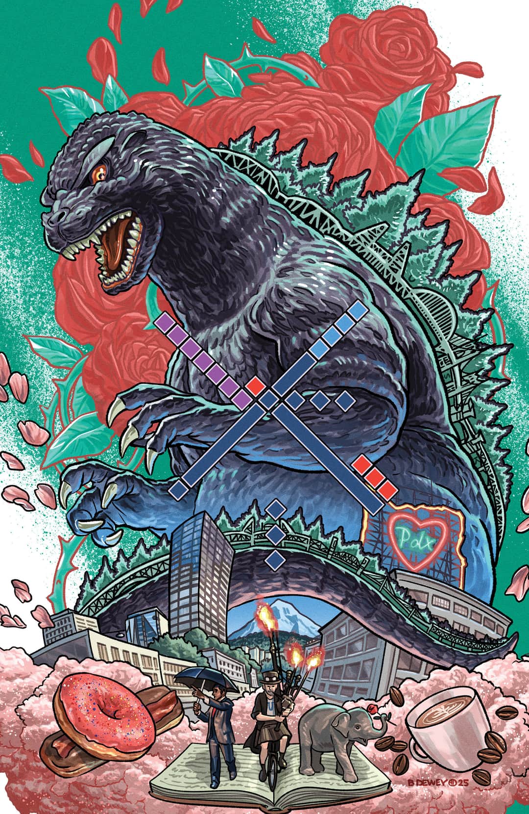 Godzilla Vs. America: Portland Variant RI (25) (Dewey Full Art)