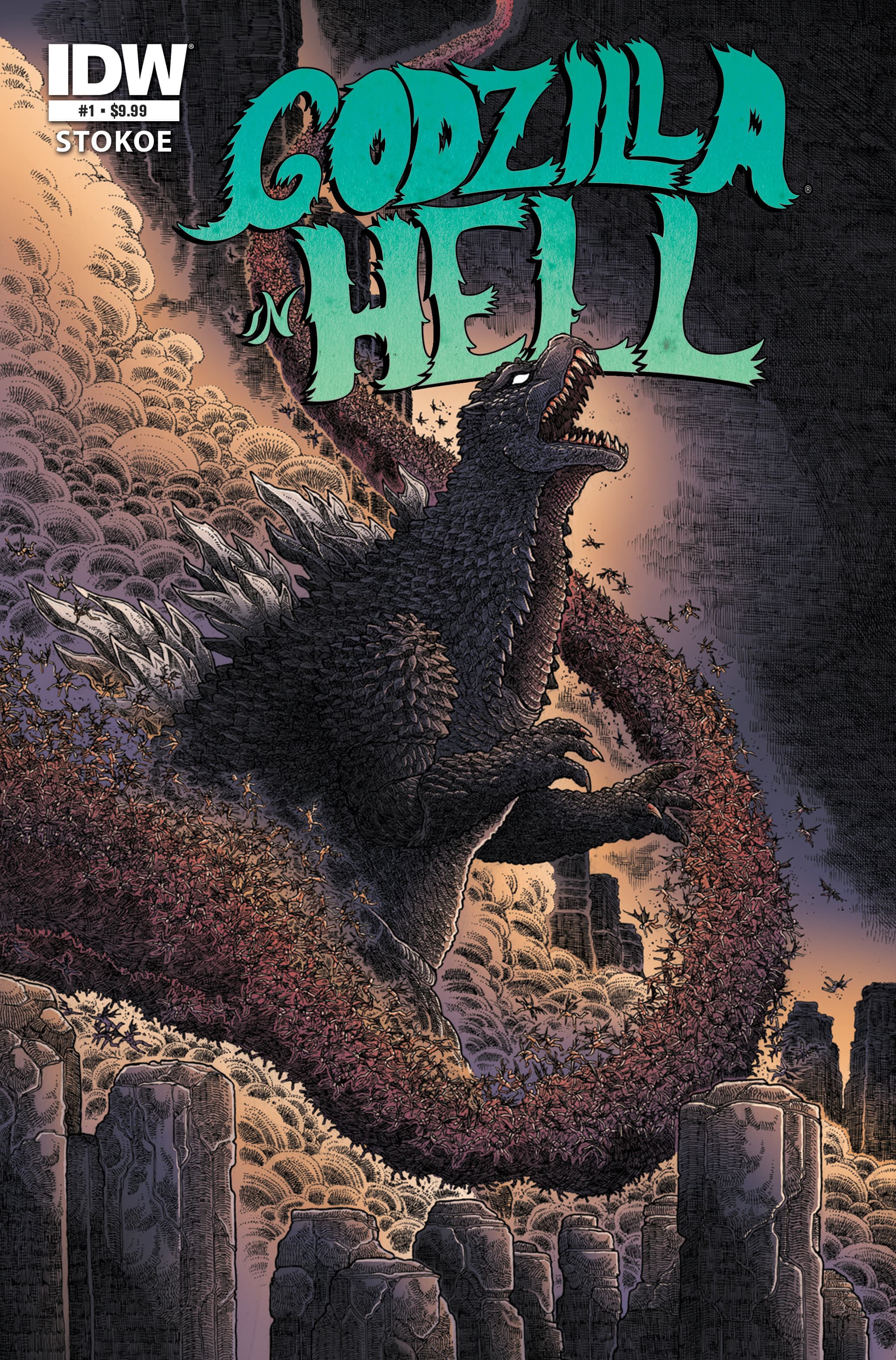 Cover für Godzilla 70th Anniversary Foil Classics: Godzilla in Hell #1 Cover A (Stokoe)