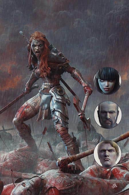 GIANT SIZED SAVAGE TALES (ONE SHOT) CVR K INC 1:15 BJORN BARENDS RED SONJA VIRGIN VAR Cover