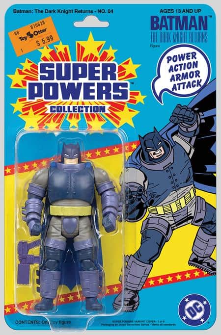 FACSIMILE EDITION CVR B JASON GEYER & ALEX SAVIUK DARK KNIGHT RETURNS ARMORED SUPER POWERS ACTION FIGURE CARD STOCK VAR