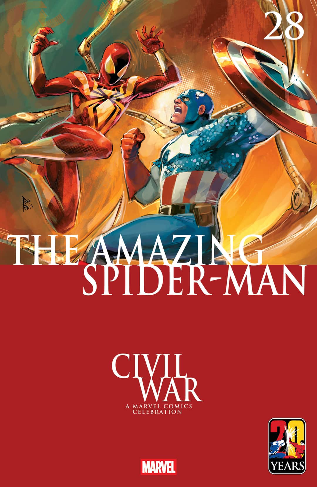 AMAZING SPIDER-MAN ROD REIS CIVIL WAR CELEBRATION VARIANT